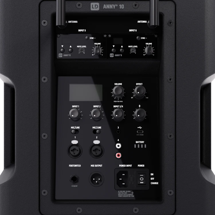 LD Systems ANNY 10 HHD 2 B5 głośnik Bluetooth PA z akumulatorem mikserem i 2x mikrofonem bezprzewodowym