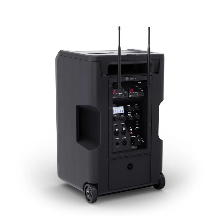 LD Systems ANNY 10 HHD 2 B5 głośnik Bluetooth PA z akumulatorem mikserem i 2x mikrofonem bezprzewodowym