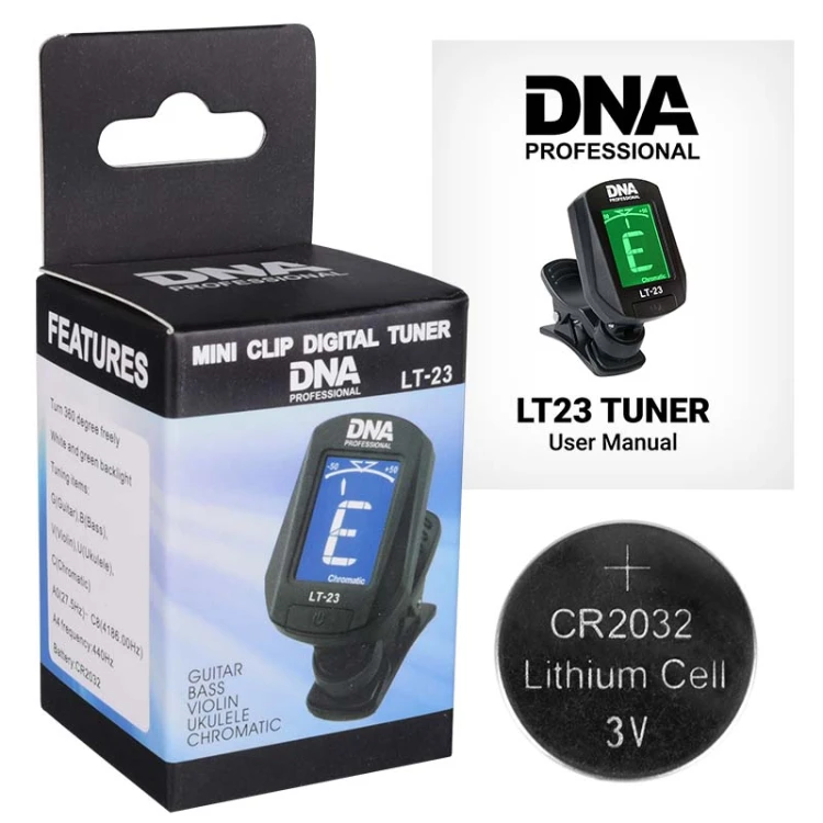 DNA LT23 stroik tuner do gitary basu ukulele klips