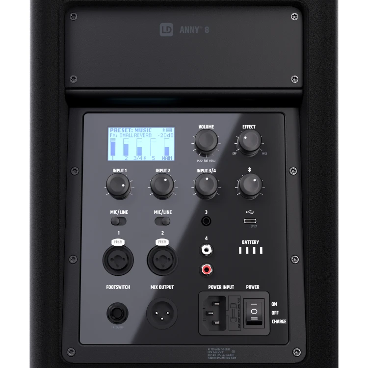 LD Systems ANNY 8 BK głośnik Bluetooth® PA z mikserem