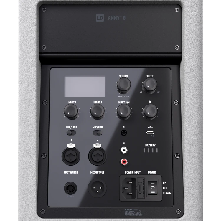 LD Systems ANNY 8 WH głośnik Bluetooth® PA z mikserem Pure White
