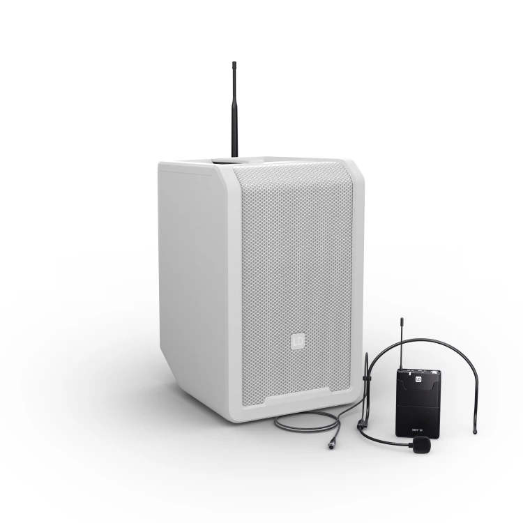 LD Systems ANNY 8 BPH B5 WH głośnik Bluetooth® PA z mikserem i jednym mikrofonem nagłownym (wraz z body pack) Pure White
