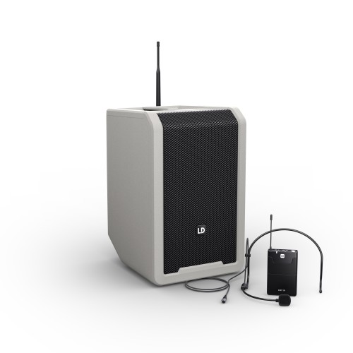 LD Systems ANNY 8 BPH B5 G głośnik Bluetooth® PA z mikserem i jednym mikrofonem nagłownym (wraz z body pack) Urban Grey