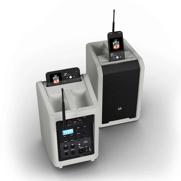 LD Systems ANNY 8 BPH B5 G głośnik Bluetooth® PA z mikserem i jednym mikrofonem nagłownym (wraz z body pack) Urban Grey