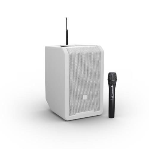 LD Systems ANNY 8 HHD B5 WH głośnik Bluetooth® PA z mikserem i jednym bezprzewodowym mikrofonem ręcznym Pure White