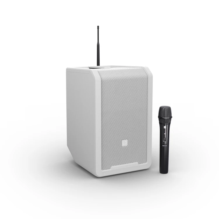 LD Systems ANNY 8 HHD B5 WH głośnik Bluetooth® PA z mikserem i jednym bezprzewodowym mikrofonem ręcznym Pure White