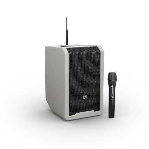 LD Systems ANNY 8 HHD B5 G głośnik Bluetooth® PA z mikserem i jednym bezprzewodowym mikrofonem ręcznym Urban Grey