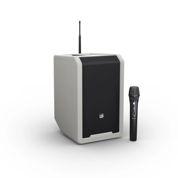 LD Systems ANNY 8 HHD B5 G głośnik Bluetooth® PA z mikserem i jednym bezprzewodowym mikrofonem ręcznym Urban Grey