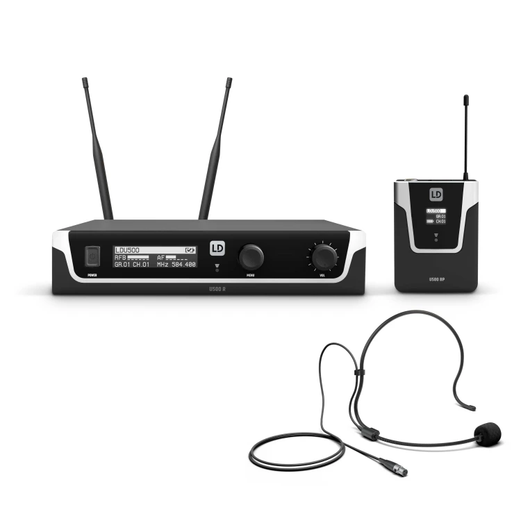 LD Systems U505 BPH zestaw bezprzewodowy z mikrofonem nagłownym 584 – 608 MHz