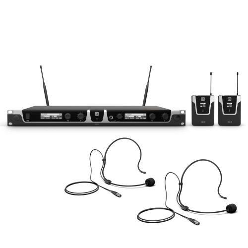 LD Systems U505 BPH 2 Dual zestaw bezprzewodowy z 2 mikrofonami nagłownymi 584 - 608 MHz