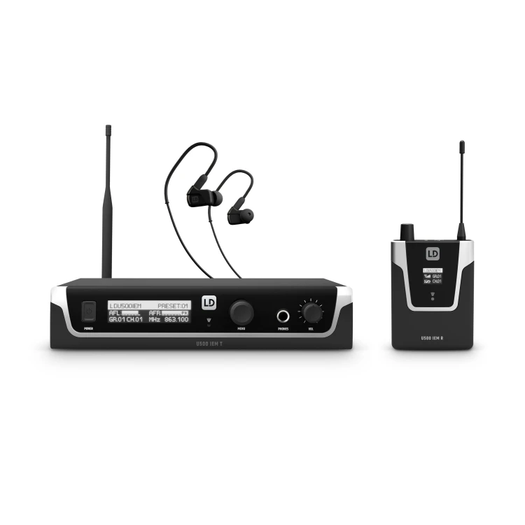 LD Systems U505 IEM HP system do monitoringu ze słuchawkami 584 - 608 MHz