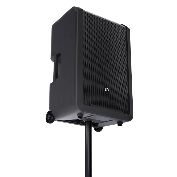 12″ przenośny system nagłośnieniowy (PA) Bluetooth® z zasilaniem akumulatorowym, mikserem i 1 × mikrofonem nagłownym ( z nadajnikiem typu bodypack)
