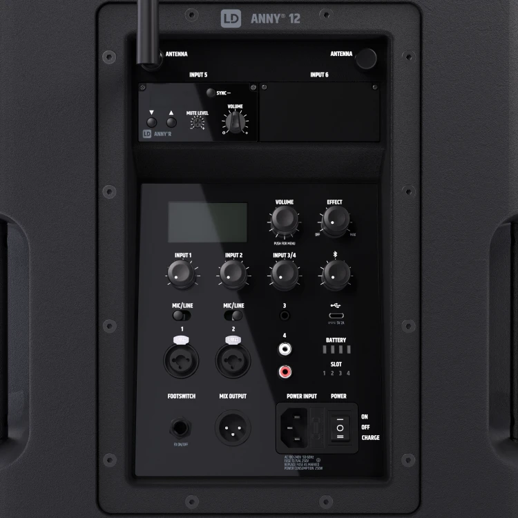 12″ przenośny system nagłośnieniowy (PA) Bluetooth® z zasilaniem akumulatorowym, mikserem i 1 × mikrofonem nagłownym ( z nadajnikiem typu bodypack)