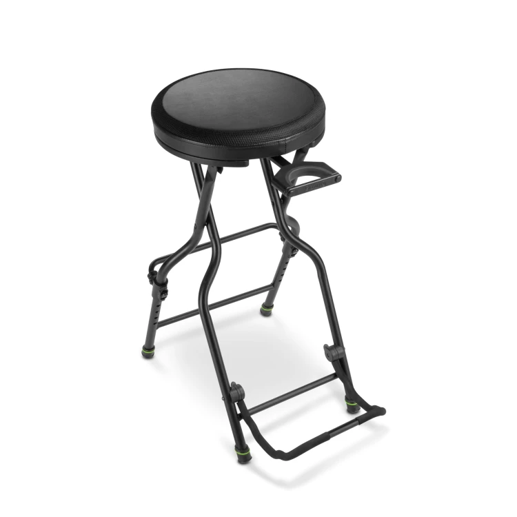 GRAVITY FG SEAT1 stołek dla muzyka ze zintegrowanym stojakiem na gitarę