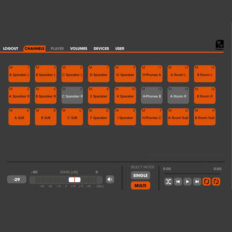 PALMER PGA MKII system przełączania głośników 24-kanałowych