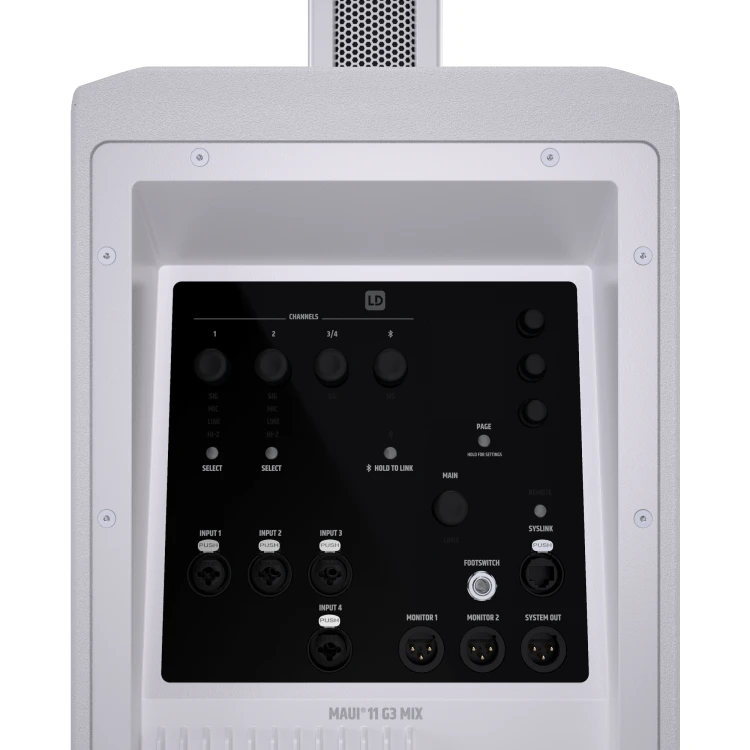 LD Systems MAUI 11 G3 MIX WH Przenośny kardioidalny kolumnowy system PA mikser