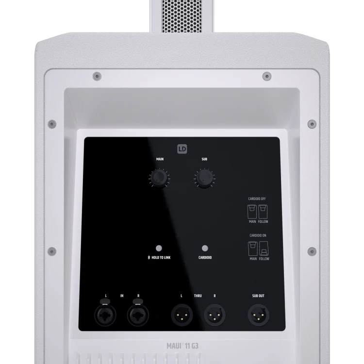 LD Systems MAUI 11 G3 WH Przenośny kardioidalny kolumnowy system PA