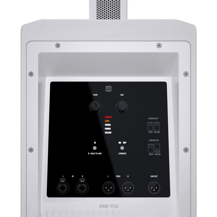LD Systems MAUI 11 G3 WH Przenośny kardioidalny kolumnowy system PA