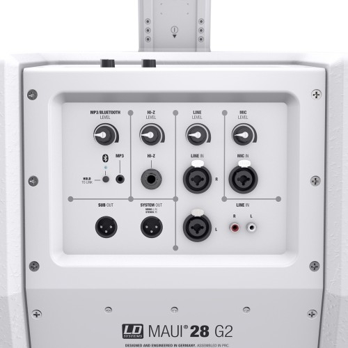 LD Systems MAUI 28 G2 WH Kompaktowy system kolumn PA z mikserem BT