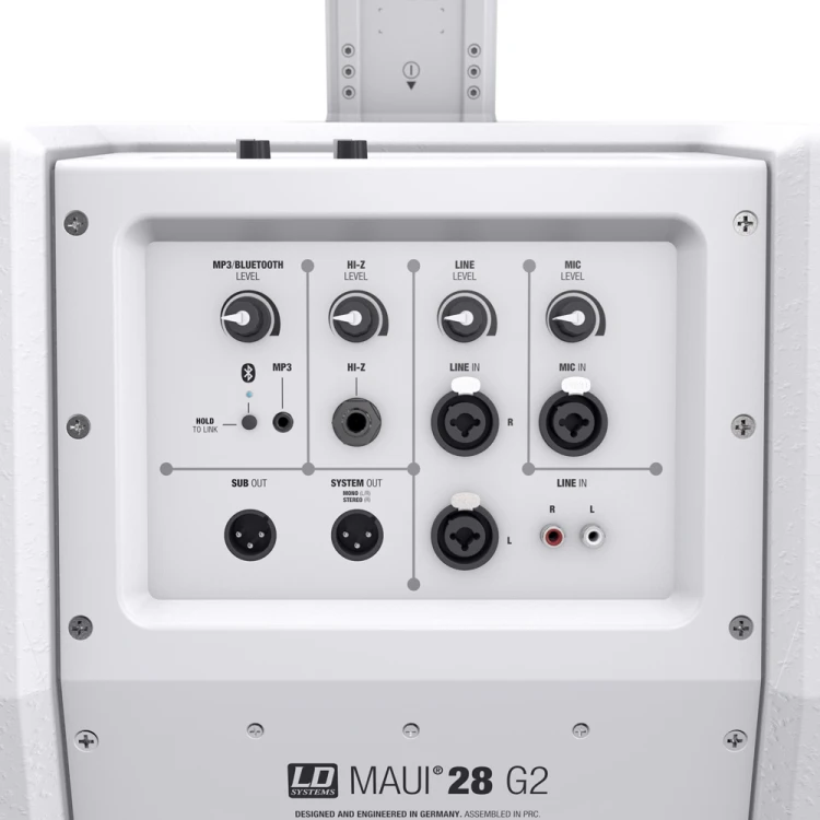 LD Systems MAUI 28 G2 WH Kompaktowy system kolumn PA z mikserem BT