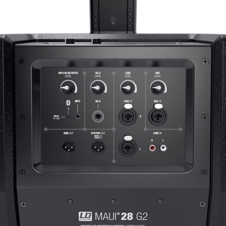 LD Systems MAUI 28 G2 Kompaktowy system kolumn PA z mikserem BT