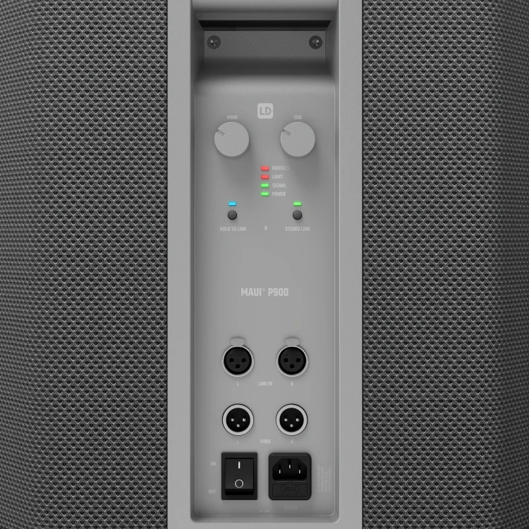 LD Systems MAUI P 900 G System aktywnych kolumn PA opracowany z Porsche Design Studio w kolorze Platinum Grey